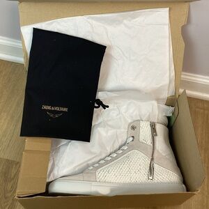 Zadig & Voltaire High Flash Keith 100% Leather Sneakers ZV1747 size 41